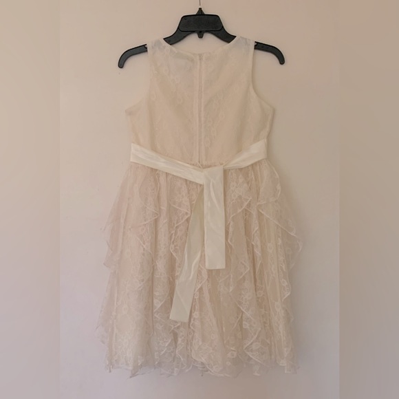 Mia Juliana Formal Ivory Lace Overlay Sleeveless A-Line Occasion Dress - Picture 4 of 6